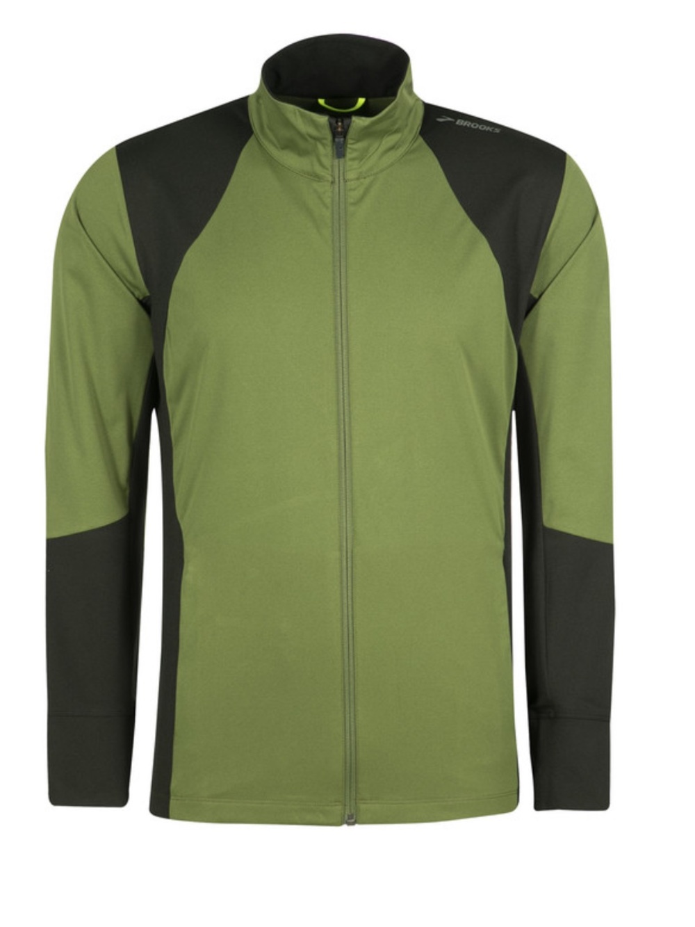 Brooks jacket L225 men size S Olive Green and Dark Green Full-Zip Jacket